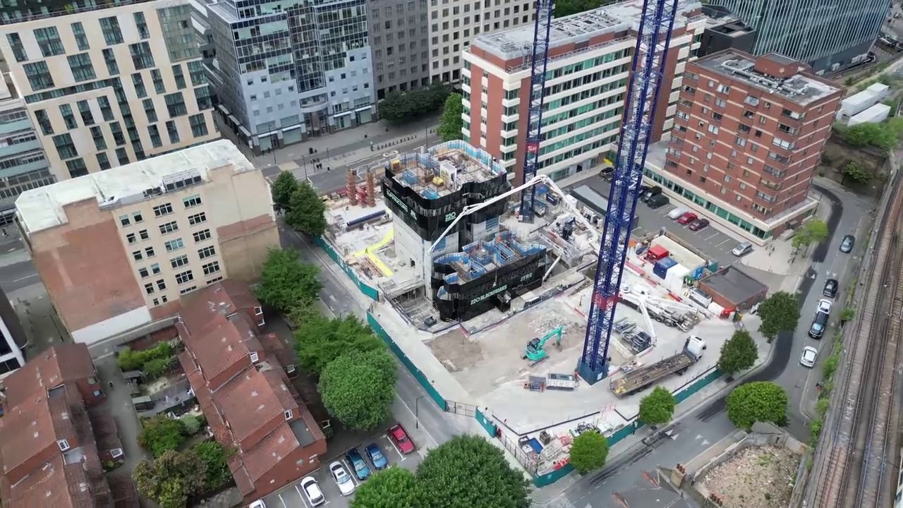 Early works at 220 Blackfriars viewed from above