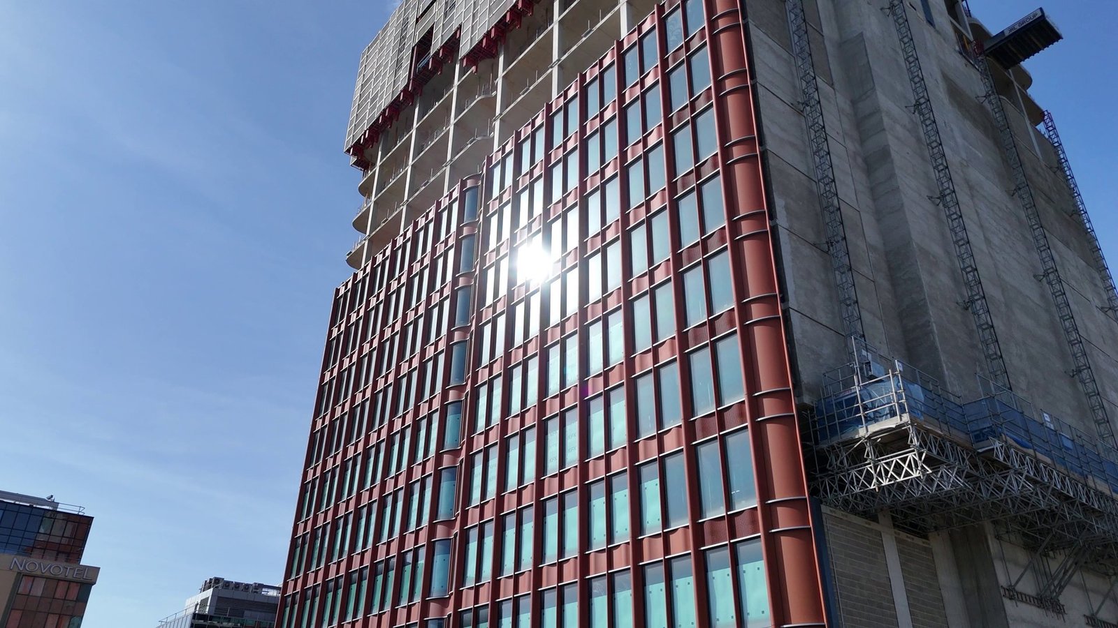 Close view of the developing 220 Blackfriars facade
