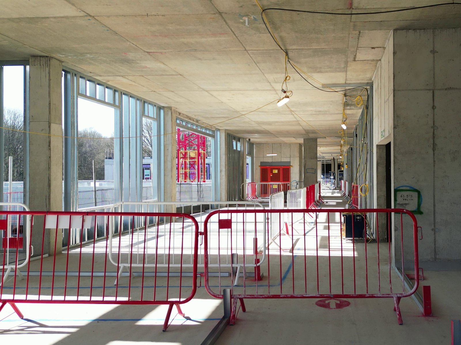 Interior corridor under construction at Pinn River SEND School