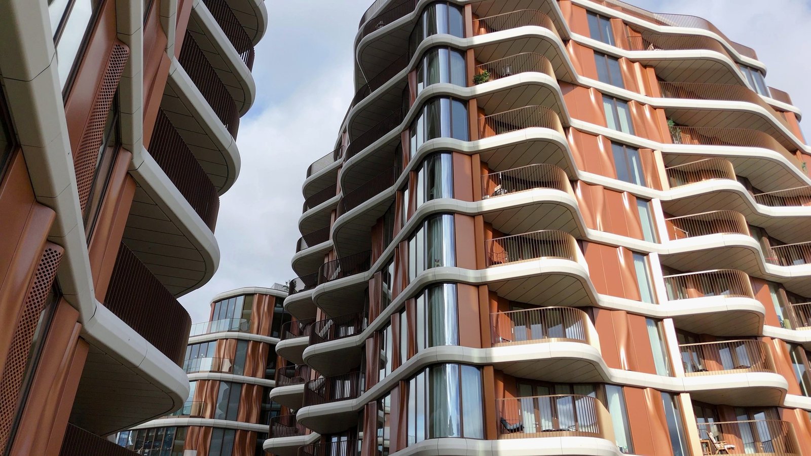 Close architectural view of the Triptych Bankside development