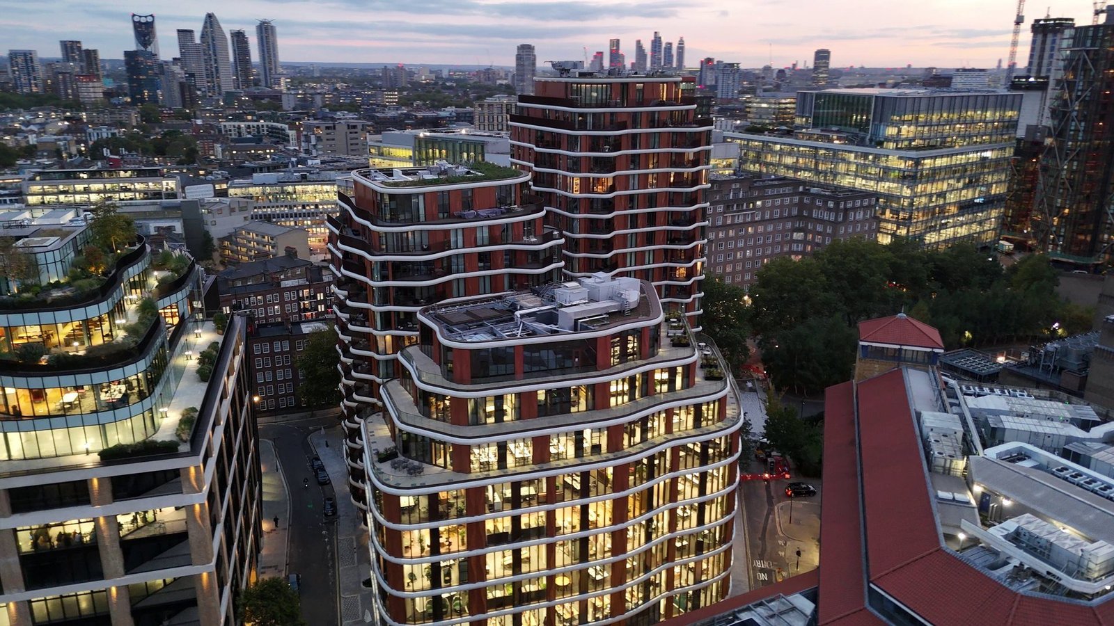 Triptych Bankside at dusk